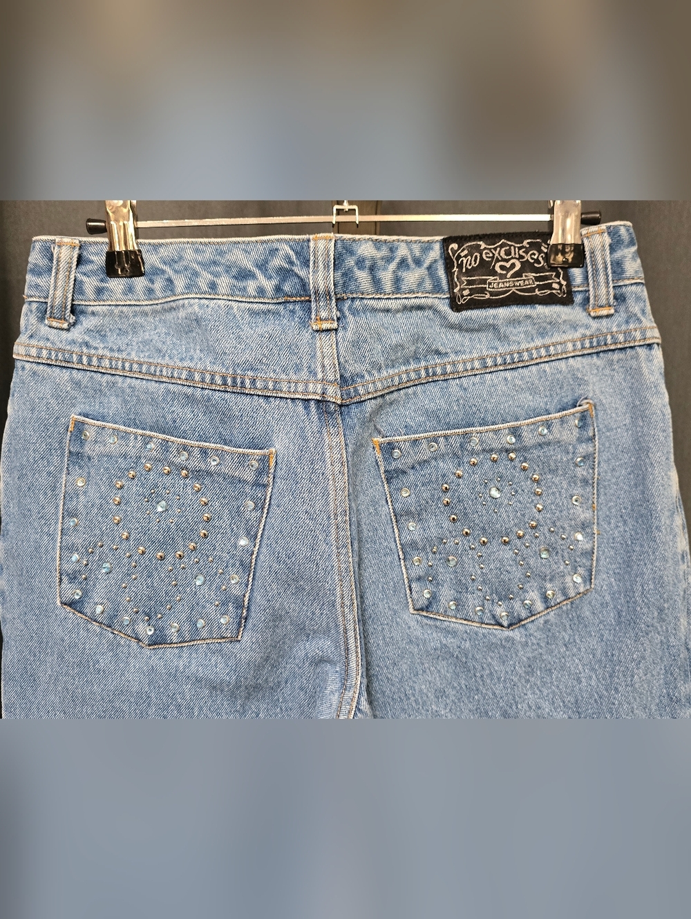 Mid-Rise Light Blue Flare Jeans - No Excuses Jeanswear - Picture 5 of 7